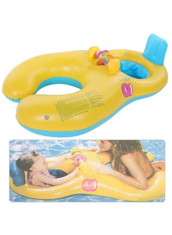 2-Seater Inflatable Swimming Baby Float - 100x70cm Ride-On Raft Safety & Durable PVC Swimming Ring Seat - for Adults/Kids Pool Parties, Lake Beach Fun - Quick Inflation Perfect for Summer Gifts - Image 2