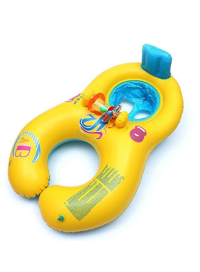 2-Seater Inflatable Swimming Baby Float - 100x70cm Ride-On Raft Safety & Durable PVC Swimming Ring Seat - for Adults/Kids Pool Parties, Lake Beach Fun - Quick Inflation Perfect for Summer Gifts - Image 4
