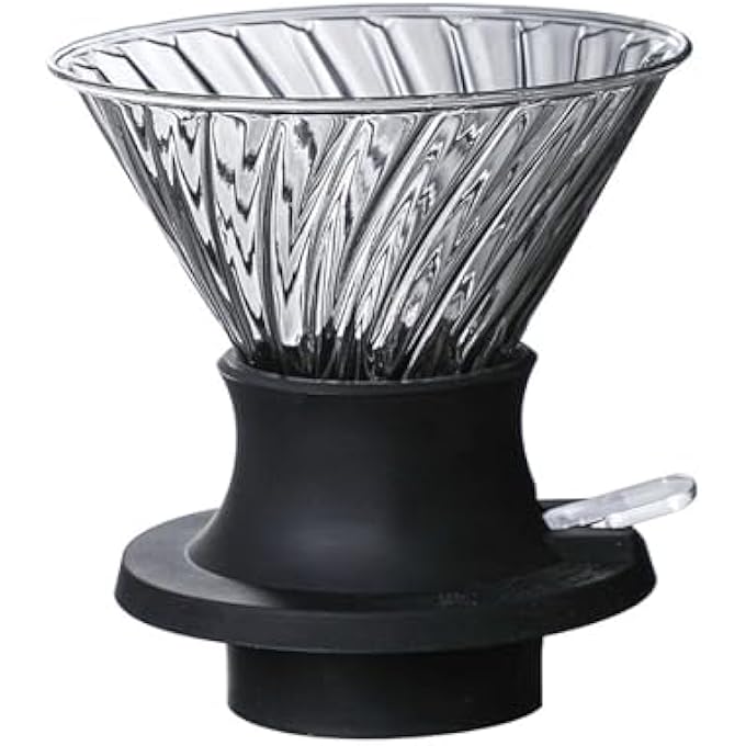 كاست ويف ماكينة صنع القهوة بالتنقيط، فلتر تنقيط ذكي V60 مع مفتاح تشغيل/إيقاف، فلتر زجاجي من السيليكون، تحضير مثل المكبس الفرنسي، صب فوق زجاج البورسليكات، خالٍ من مادة BPA، سهل التنظيف - Image 1