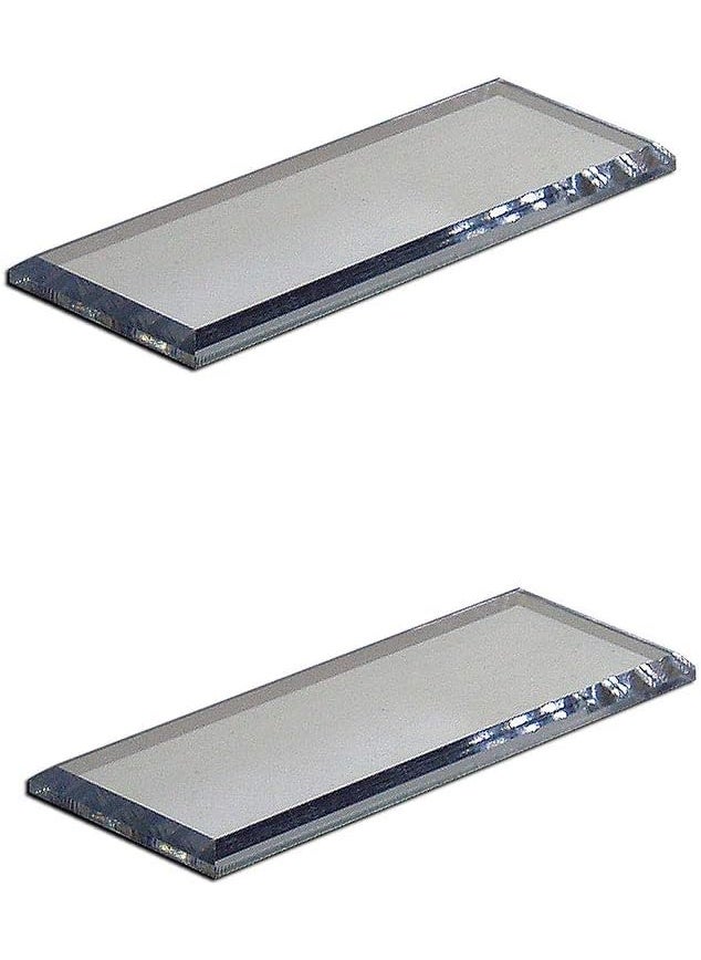 Mirart Mirart Pull Handle Self Stick Acrylic Mirror Finger Glide Beveled Knob 2 Pack 