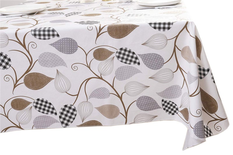 Walrus Heavy Duty Vinyl Tablecloth with Flannel Backing Waterproof Oil-Proof Plastic Table Cloth Stain-Resistant Wipeable Rectangle or Square Table Cover for Indoor and Outdoor (Leaves, 60X84 Inch) - Image 2