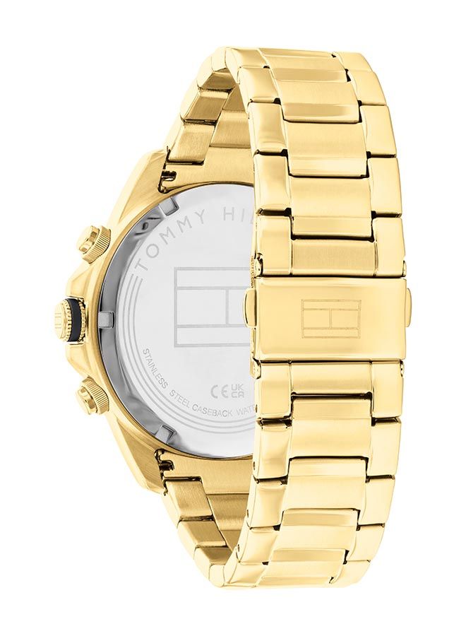 TOMMY HILFIGER ساعة يد رجالية أنالوج دائرية الشكل من الستانلس ستيل بقطر 46 ملم - Image 3