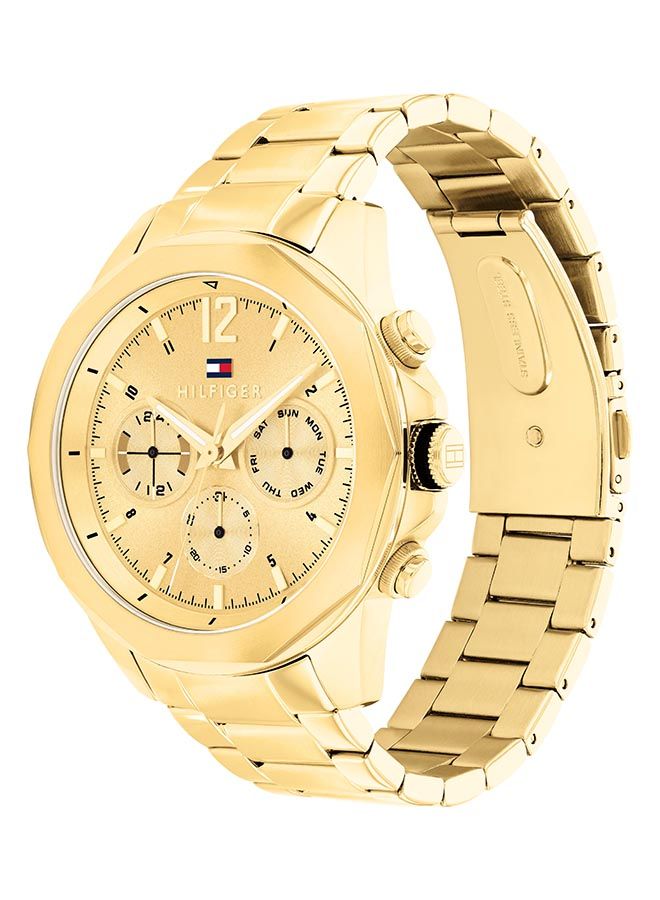 TOMMY HILFIGER ساعة يد رجالية أنالوج دائرية الشكل من الستانلس ستيل بقطر 46 ملم - Image 2