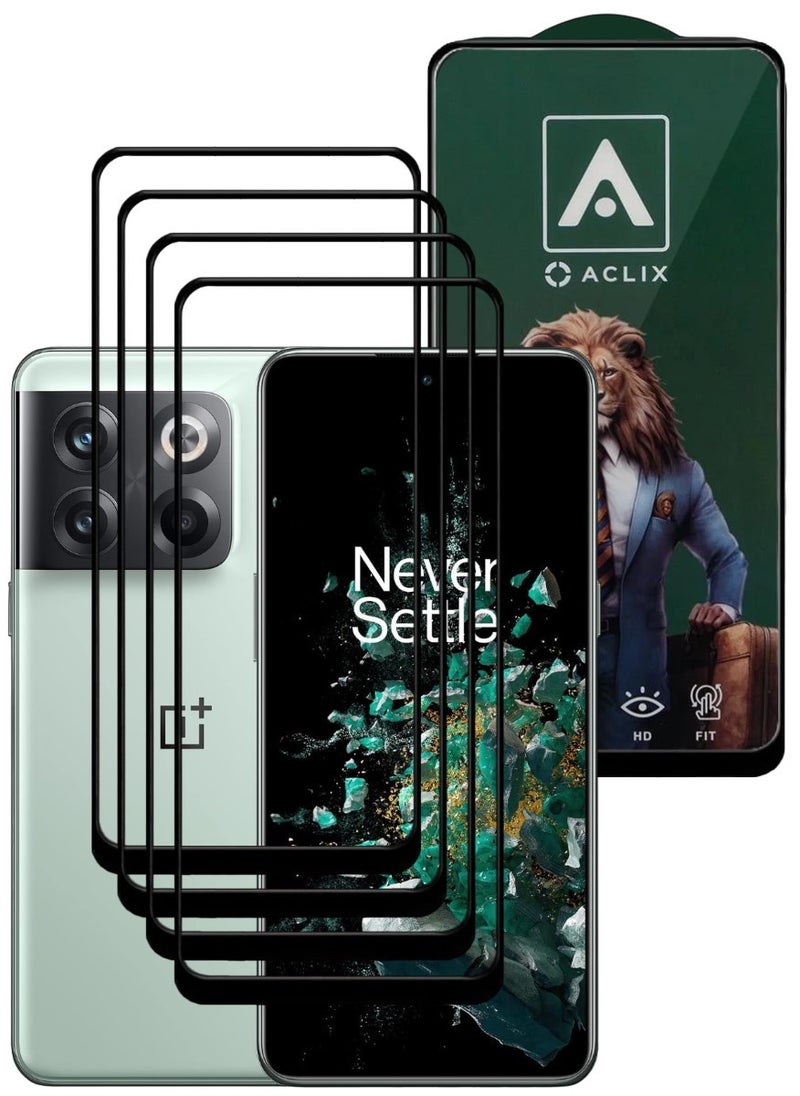 ACLIX 4 Pieces Antistatic ESD Dustproof Premium Quality High Definition Tempered Glass Screen Protector Designed For OnePlus 10T - Image 1