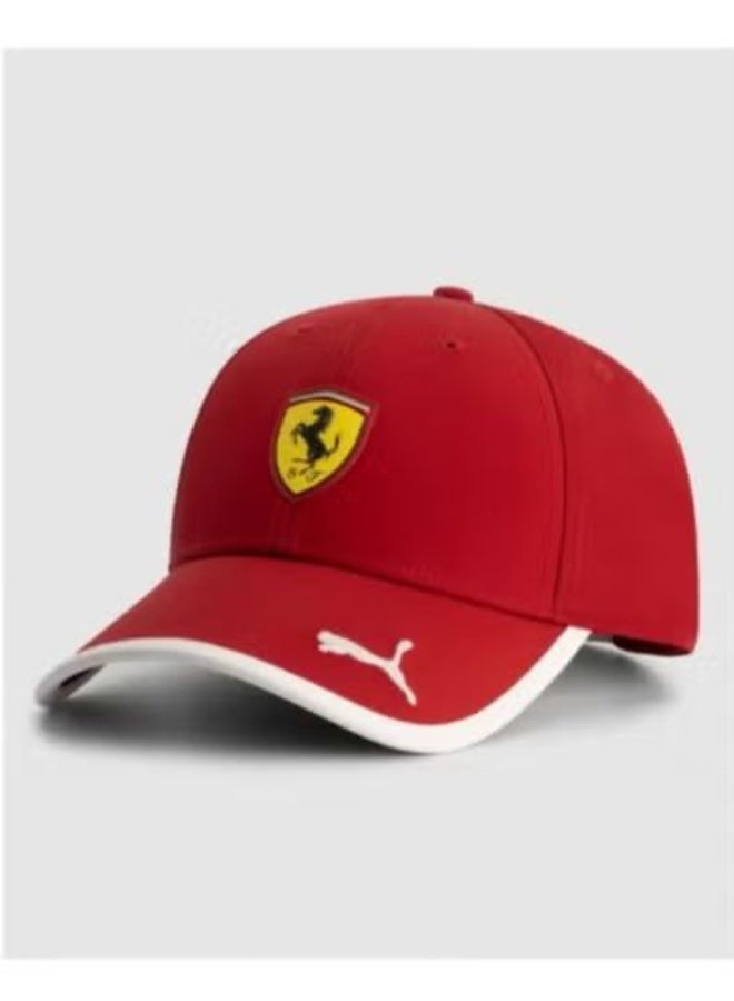 PUMA قبعة بيسبول حمراء من فيراري بشعار الحصان الراقص وتفاصيل بومة