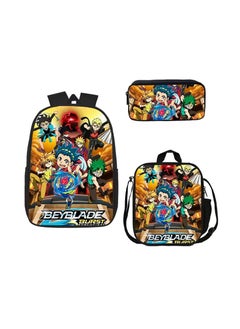 Printed backpack polyester schoolbag large-capacity cross-body bag student-T05-: Gyro vs. Beyblade (universal standard three-piece set)
