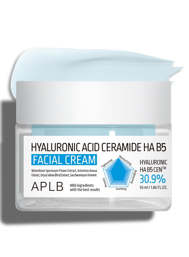 ايه بي ال بي كريم الوجه الكوري بتركيبة الهيالورونيك أسيد والسيراميد للعناية بالبشرة الجافة والعادية حجم 55 مل - Image 1