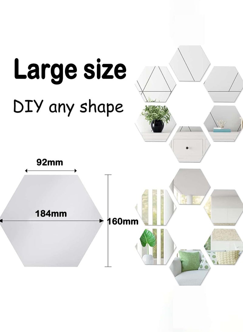 12pcs Hexagonal Acrylic Mirror Wall Stickers - Self-Adhesive and Removable Decorative Mirrors, 3D Geometric Design for Bedrooms, Living Rooms, Bathrooms, Offices, and Gyms, Easy to Install, Shatterproof & Modern Home Decor  - Image 5