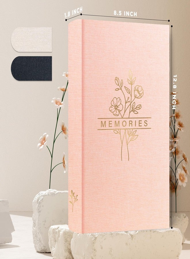 Holoary Photo Album 4x6 300 Photos with Writing Area, 300 Pockets Picture Album, Linen Fabric Cover Big Picture Book for Photos, 4x6 Photo Albums for Memories Family Weddings Travel(Pink) - Image 2