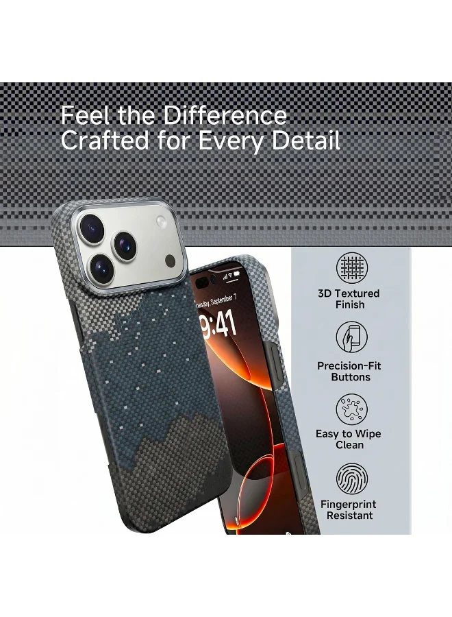 Mobcos Mobcos 17 Pro Max Fiber Mountain Starry Blue Mobcos iPhone 17 Pro Max Mountain Starry Blue Aramid Fiber Case, 1500D Fusion Weave, Ultra Slim Lightweight Magnetic Cover, MagSafe Compatible  | Best Price UAE