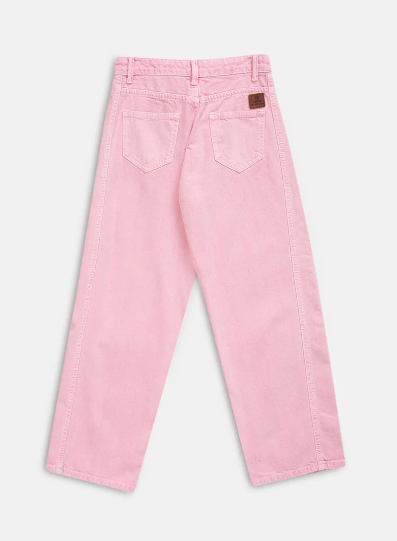 LILPICKS Pink Denim Jeans For Girls