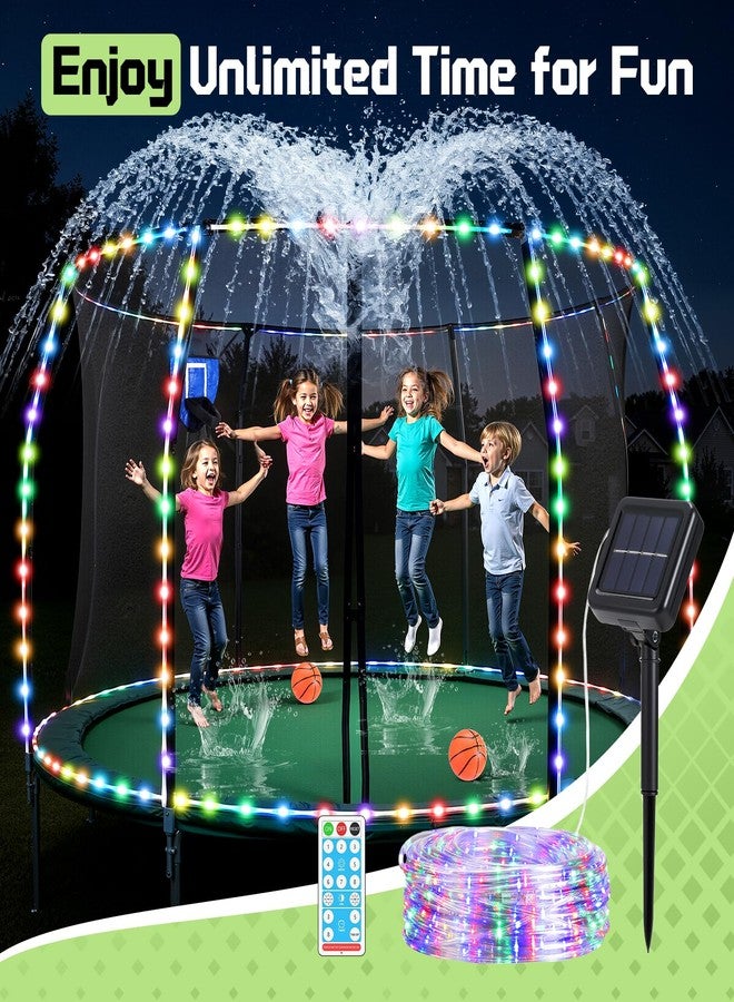 UMMNPR Trampoline Accessories Kit, Basketball Hoop with 3 Mini Basketballs, 52FT Solar Lights Fit 8 10 12 14 15 16FT Trampoline Outdoor 8 Lighting Modes, Trampoline Accessories Kit with Sprinkler & Shoe Bag - Image 2