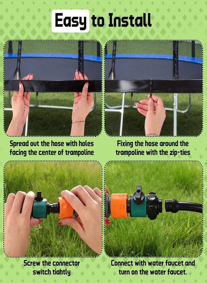 UMMNPR Trampoline Accessories Kit, Basketball Hoop with 3 Mini Basketballs, 52FT Solar Lights Fit 8 10 12 14 15 16FT Trampoline Outdoor 8 Lighting Modes, Trampoline Accessories Kit with Sprinkler & Shoe Bag - Image 5