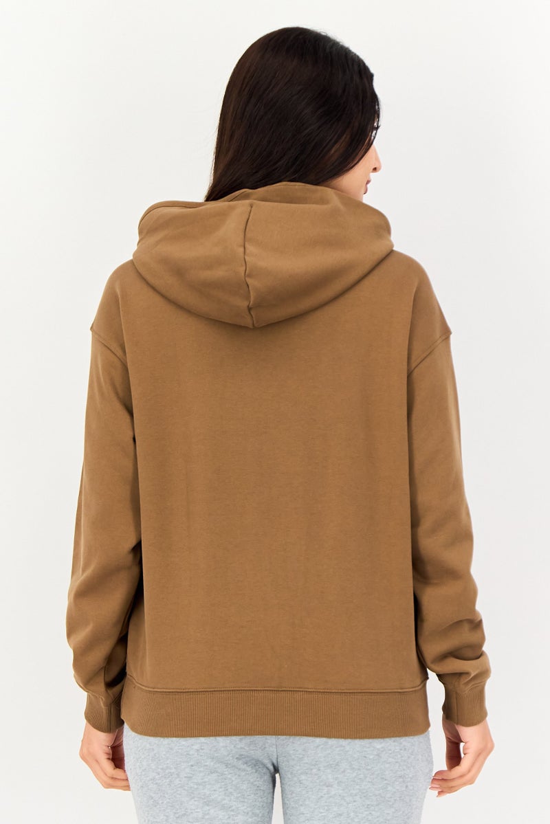 New Balance Women Oversized Fit Long Sleeve Training Hodie, Brown - Image 4