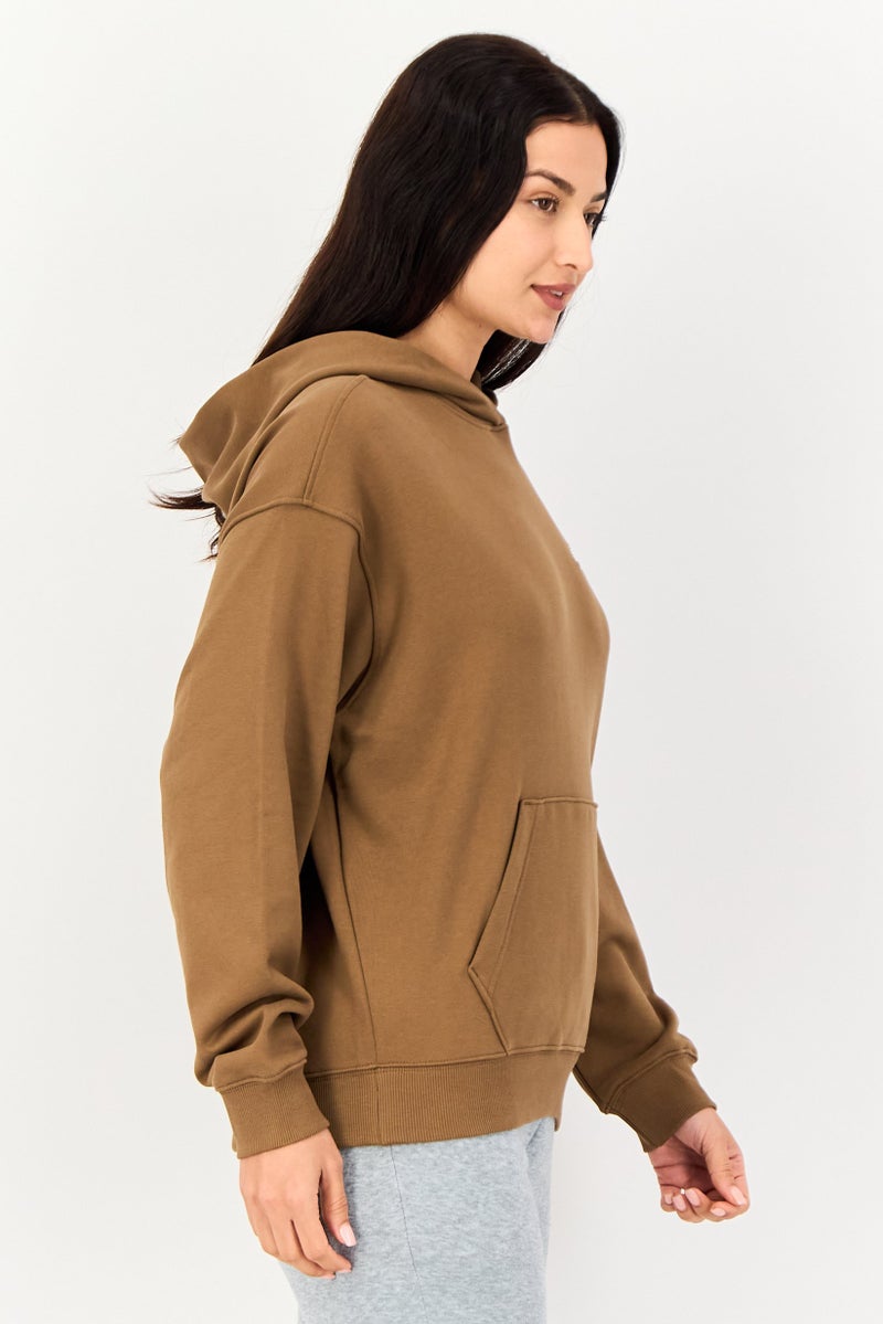 New Balance Women Oversized Fit Long Sleeve Training Hodie, Brown - Image 3