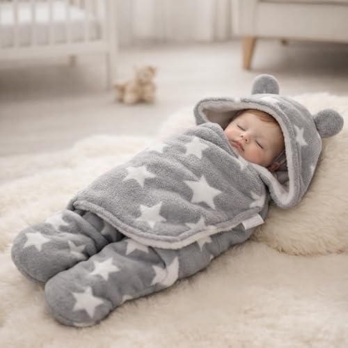 BRANDONN Baby Blanket Newborn Gift Pack of Swaddle Wrapper, 0-9 Months, Length 68 cm x Width 68 cm - Image 2