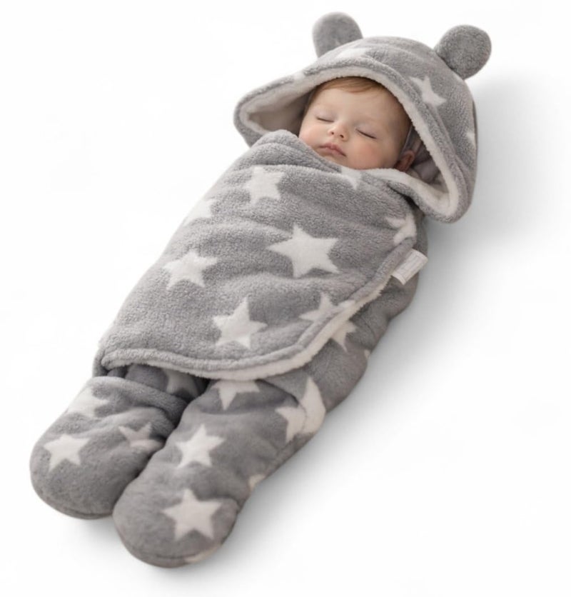 BRANDONN Baby Blanket Newborn Gift Pack of Swaddle Wrapper, 0-9 Months, Length 68 cm x Width 68 cm - Image 1