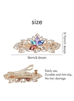 Lawie 6 Pack Fancy Delicate Jeweled Gems Rhinestone Sparkly Glitter Flower French Barrette Metal Hair Clips Bun Chignon Twist Hairpins Ponytail Holder Headpiece Accessories For Women Girl  - Image 4