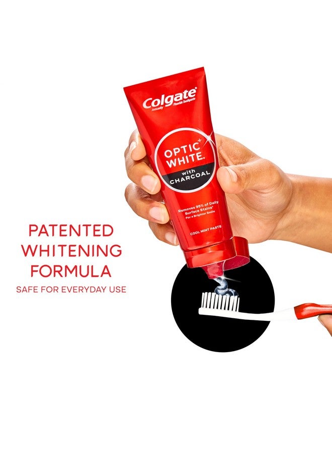 كولجيت معجون أسنان كولجيت أوبتيك وايت بالفحم لتبييض الأسنان، بنكهة النعناع المنعش، آمن على مينا الأسنان مع الفلورايد، عبوة من أنبوبين سعة 4.2 أونصة - Image 3