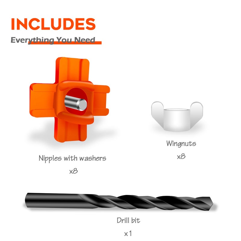 Eggluuz Chicken Waterer Nipple Horizontal Side Mount Automatic Nipples Drinker for Chickens 8 Pack - Image 3