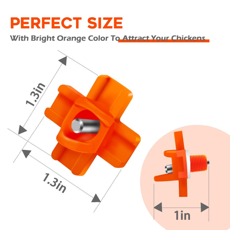 Eggluuz Chicken Waterer Nipple Horizontal Side Mount Automatic Nipples Drinker for Chickens 8 Pack - Image 2