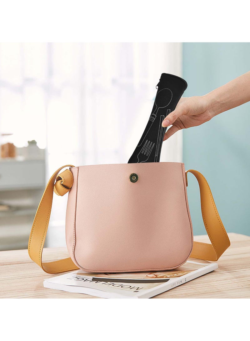 طقم أدوات تناول طعام محمول من الستانلس ستيل 5 قطع مع علبة، يشمل شوكة، سكين، ملعقة، ملعقة شاي، وفتاحة زجاجات، آمن لغسالة الصحون، مثالي للسفر والمدرسة - Image 3