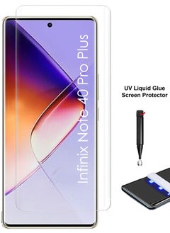 For Infinix Note 40 Pro Plus 5G Screen Protector – UV Liquid Glue Full Screen Edge to Edge Tempered Glass Screen Protector, High Transparency, Delicate Touch, Anti-Explosion, Smooth Arc Edges.