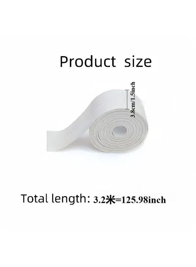 شريط لاصق ذاتي أبيض مقاوم للماء مع أداة كشط لحوض المطبخ والمرحاض والكونترتوب - Image 3