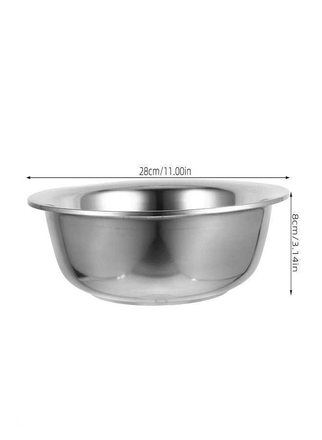 MUCKLILY Stainless Steel Basin 10.6 Inch Multi-Use Mixing Bowl for Kitchen Laundry Bathroom Wash Basin for Fruits Vegetables Soup Egg Beating and Foot Soaking - Image 3