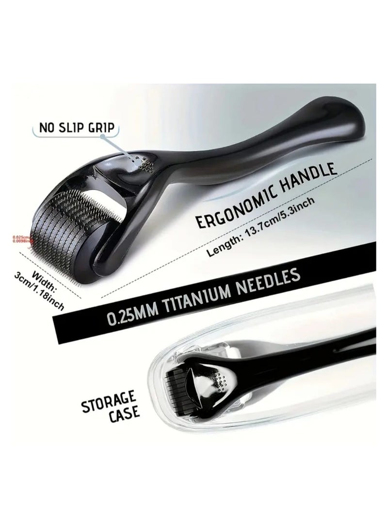 BOLREUS Titanium 540 Needle Derma Face Roller 1 Pc – 0.25 mm Microneedling Tool for Beard, Hair Growth & Skin Rejuvenation – Professional Skincare for Face, Scalp & Body - Image 3