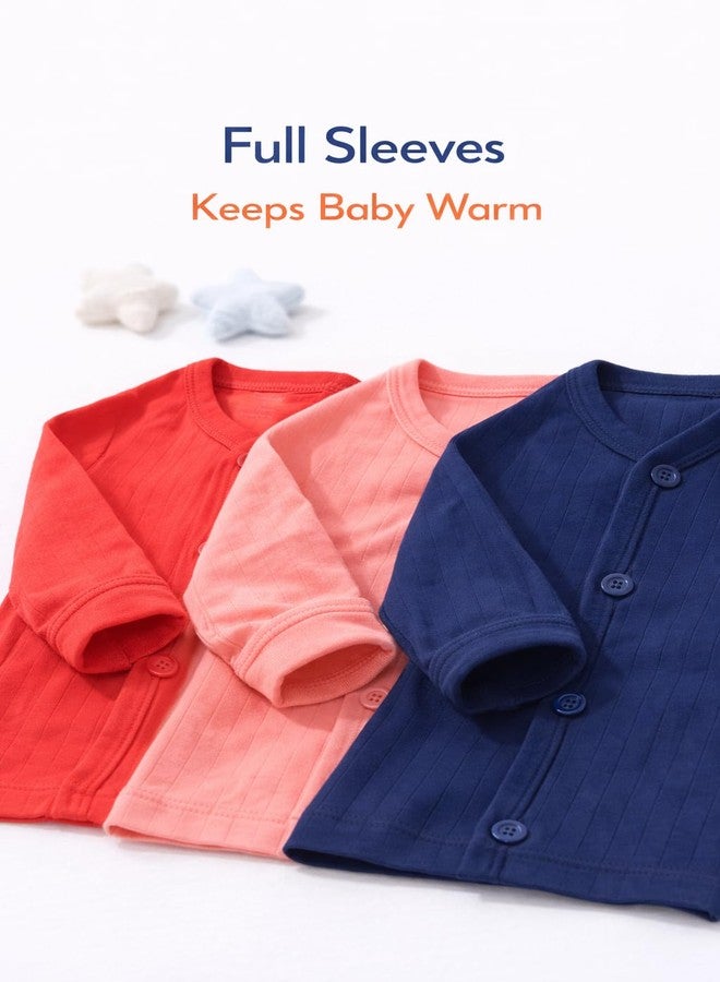 CUTEABLY Newborn Baby Jhabla Set, 100% Soft Cotton, Multicolour Animal Print, Long Sleeve, 0-3 Months, Pack of 3 - Image 5