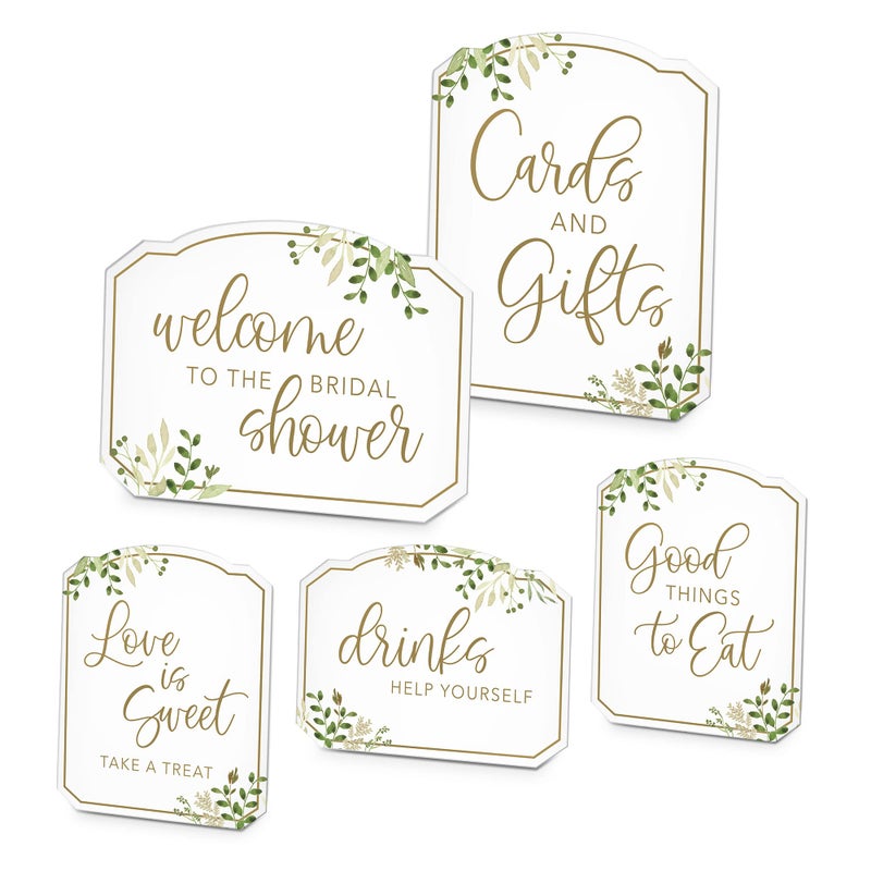 Lillian Rose Botanical Greenery Bridal Shower Sign Set