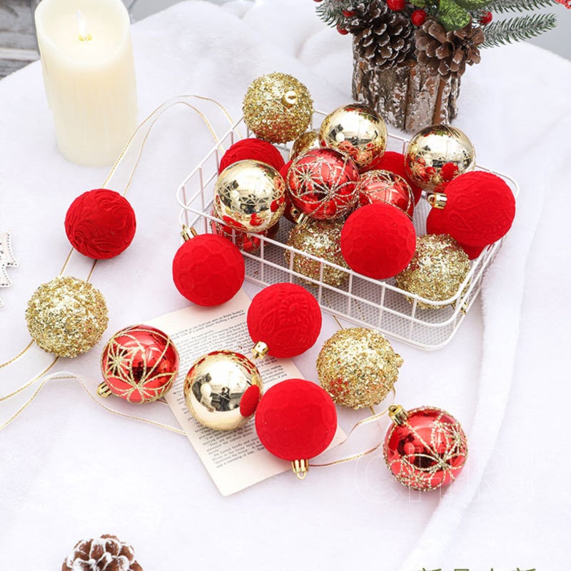 Christmas Ball Ornaments Set Christmas Ball Ornaments 25pcs Christmas Tree Ornament Pendant Party Supplies Tree Hanging Plastic - Image 3