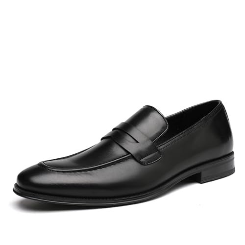 DECARSDZ Mens Dress Penny Loafers Shoes for Men Classic Wedding Business Slip On Formal Shoe - Image 1
