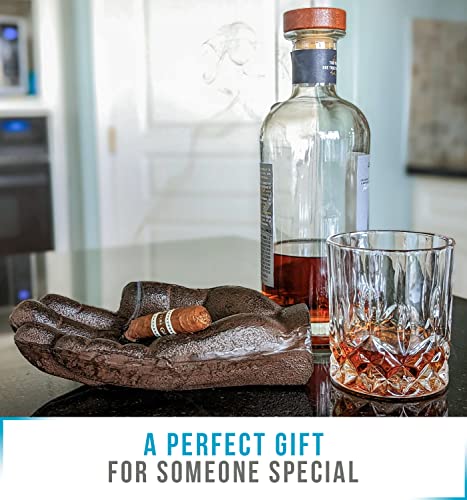 Comfify منفضة سجائر من الحديد الزهر على شكل يد - صينية زخرفية ريفية، حامل مفاتيح، وزن ثقيل كوزن ورق، هدية فريدة للرجال، ديكور للمكتب والمنزل - Image 2