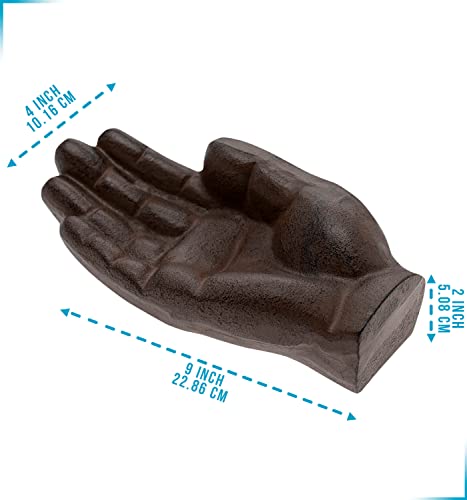 Comfify منفضة سجائر من الحديد الزهر على شكل يد - صينية زخرفية ريفية، حامل مفاتيح، وزن ثقيل كوزن ورق، هدية فريدة للرجال، ديكور للمكتب والمنزل - Image 3