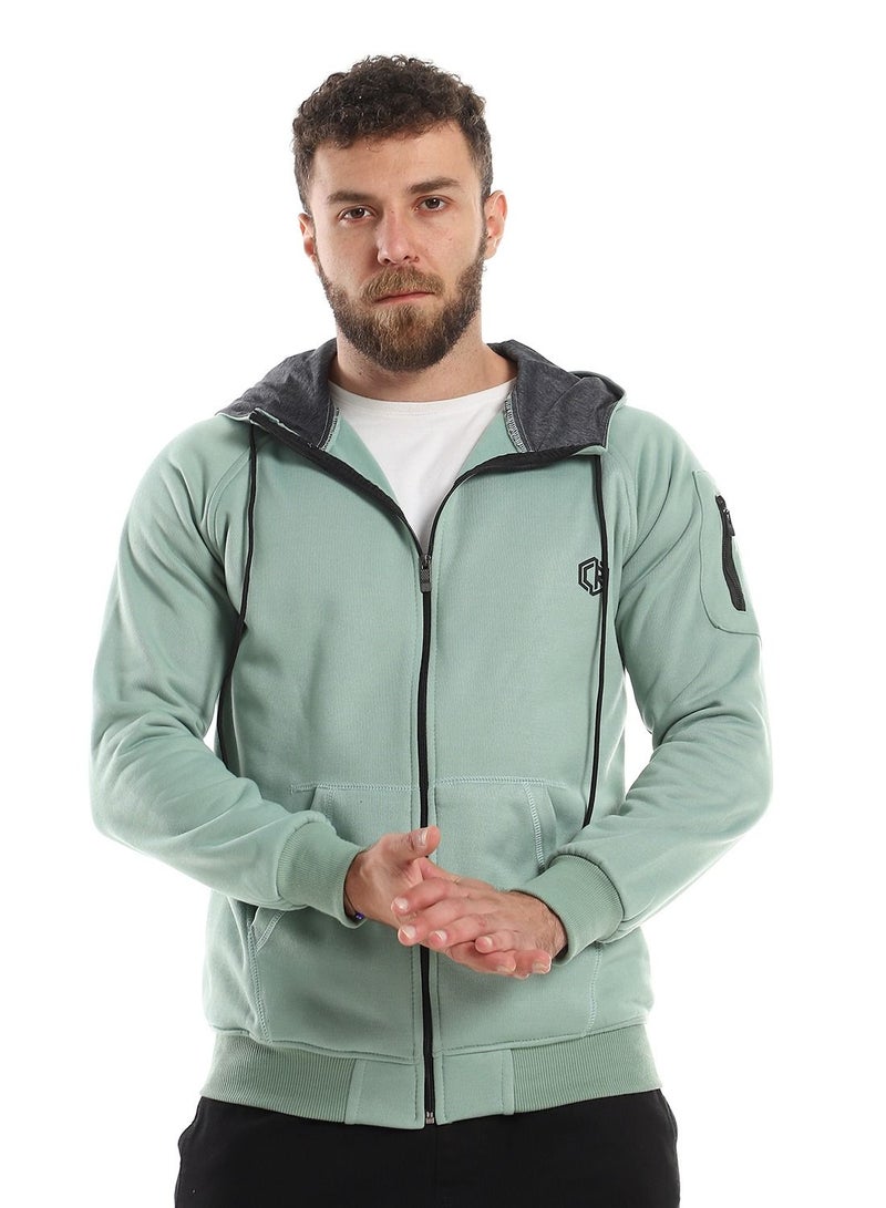 Caesar Mens Plain Hoodie With Zippper - Image 1