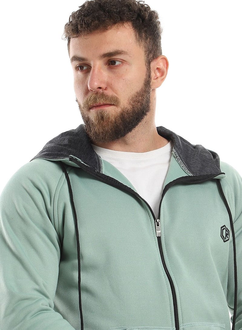 Caesar Mens Plain Hoodie With Zippper - Image 3