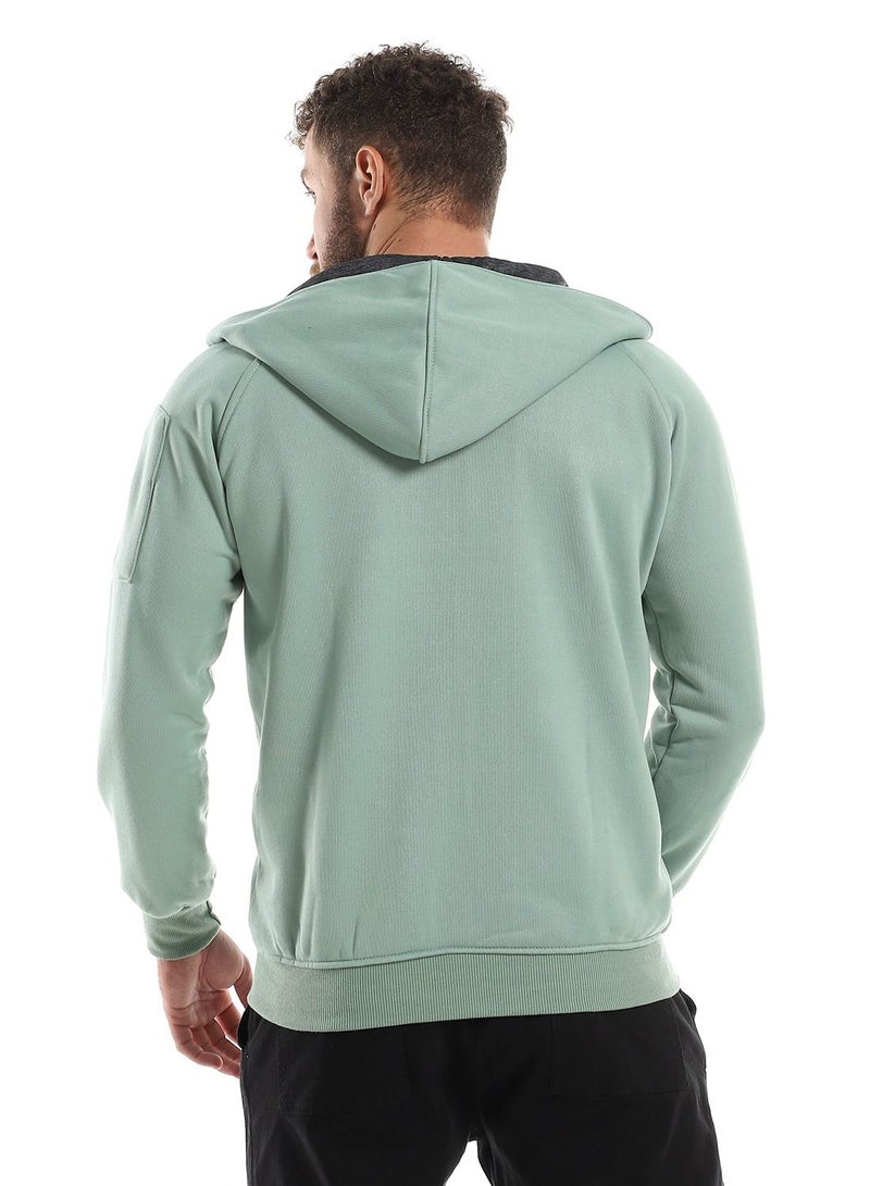 Caesar Mens Plain Hoodie With Zippper - Image 4