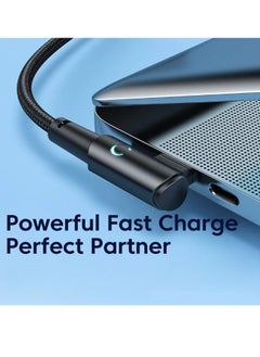 toocki USB C Charging Cable, 5A Current Fast Charging USB C To USB C Cable With 90 Degree Angle, Portable And Flexible Charging Data Cable Wire For For Most Of The Mobile Phones, (60W, 2m Black)  - Image 5