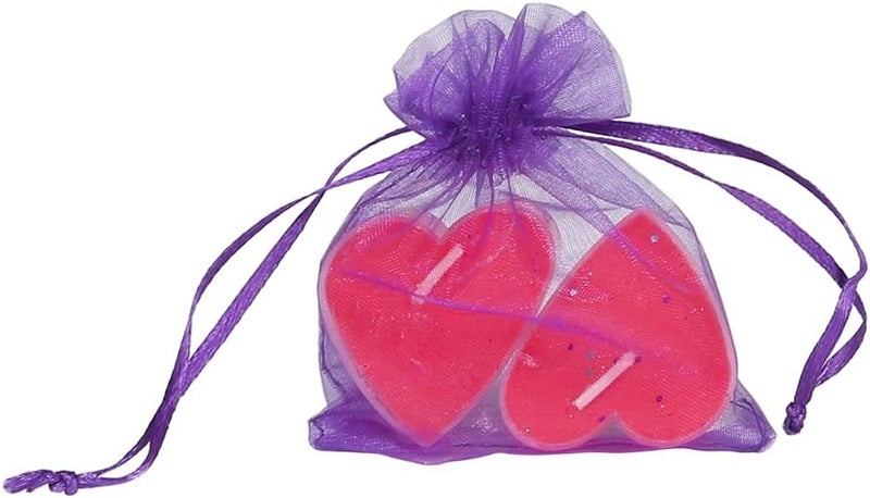 YQL Organza Bags 3x4 Inch,100PCS Purple Mini Drawstring Organza Jewelry Pouches Wedding Party Valentine Gift Mesh Candy Bag - Image 5