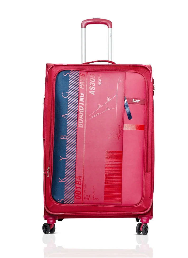 Skybags Airway Pro Expandable Soft Body Luggage with Smooth Dual Wheels Luggage Trolley, Polyester Material, TSA Lock, Large-28Inch, Red