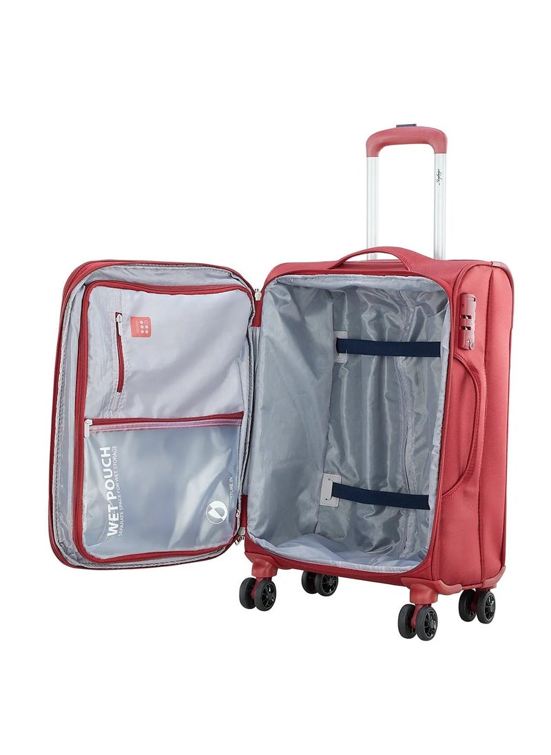 Skybags - Airway Pro Expandable Soft Body Luggage with Smooth Dual Wheels Luggage Trolley, Polyester Material, TSA Lock, Large-28Inch, Red - Image 1