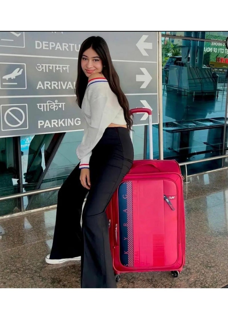 Skybags - Airway Pro Expandable Soft Body Luggage with Smooth Dual Wheels Luggage Trolley, Polyester Material, TSA Lock, Large-28Inch, Red - Image 1