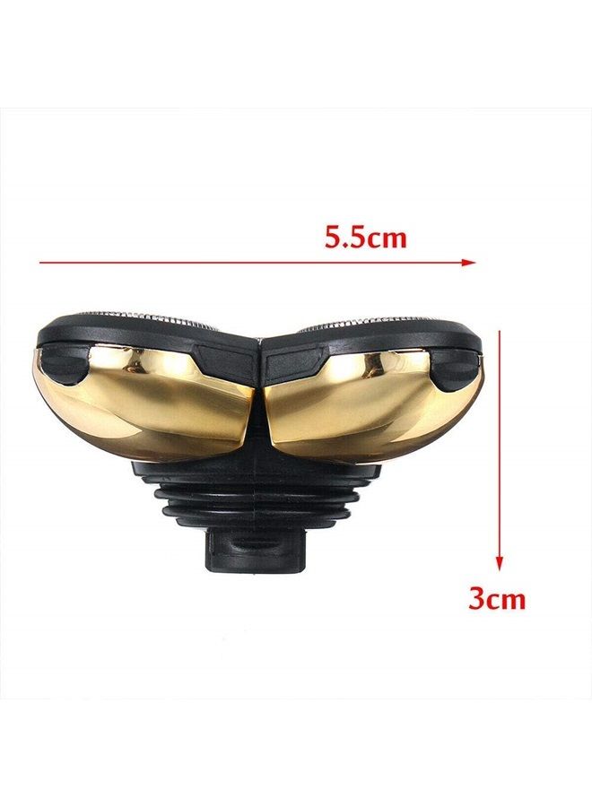 Shaver Blade Heads for 5 Heads Razor Blade Heads, Electric Razor Head Replacement Blades Beard Cutter Easy Install for Head and Face, Gold