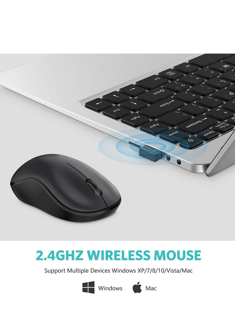 Wireless Mouse, 2.4G Wireless Computer Mouse with Nano Receiver for PC, Laptop, Computer, Desktop with Windows XP/7/8/10/Vista, Black - Image 4