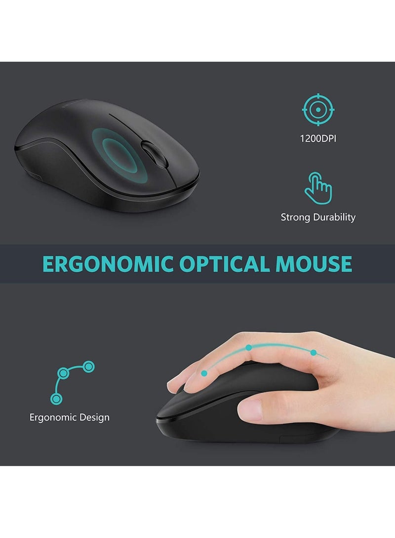 Wireless Mouse, 2.4G Wireless Computer Mouse with Nano Receiver for PC, Laptop, Computer, Desktop with Windows XP/7/8/10/Vista, Black - Image 5