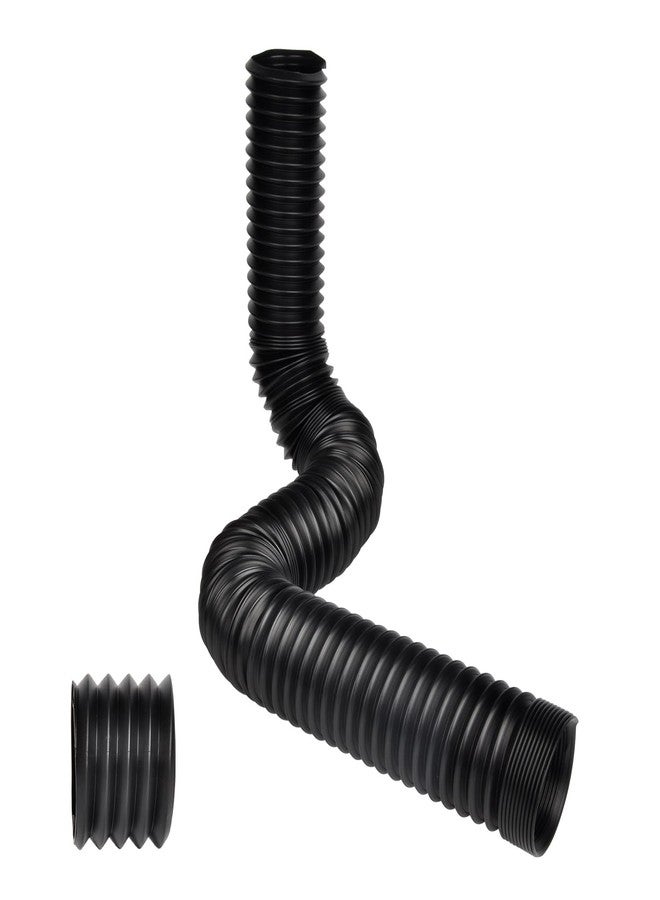 Prestantious Extra Extension Flexible Pipe for Ours 3.1" OD Downspout Extender, 2.6 inches ID, 3.1 inches OD, Stretched Length 6.6ft, Black - Image 1