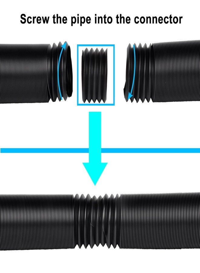 Prestantious Extra Extension Flexible Pipe for Ours 3.1" OD Downspout Extender, 2.6 inches ID, 3.1 inches OD, Stretched Length 6.6ft, Black - Image 3
