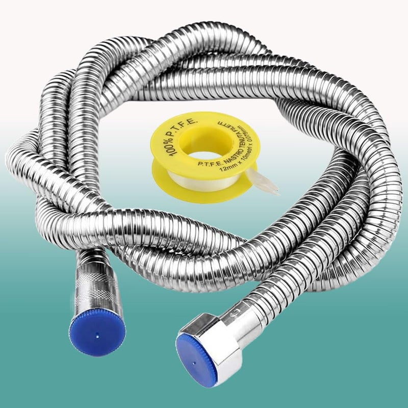 MLD Stainless Steel 1 Meter Flexible Anti Handheld Shower Hose Connection Tube for Bathroom Faucet MST108 1 mtrChromeSteel Pack of5 - Image 1